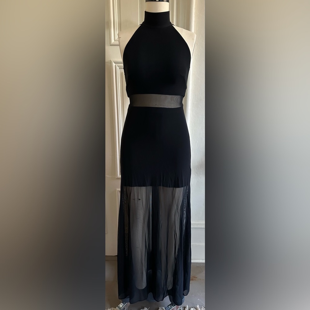 Y2K Black Mesh Maxi Dress